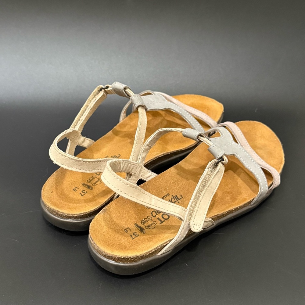 NAOT Judith Sandal T-Strap Contrasting Color Strappy Sandals Size 37 L6 - Picture 3 of 15